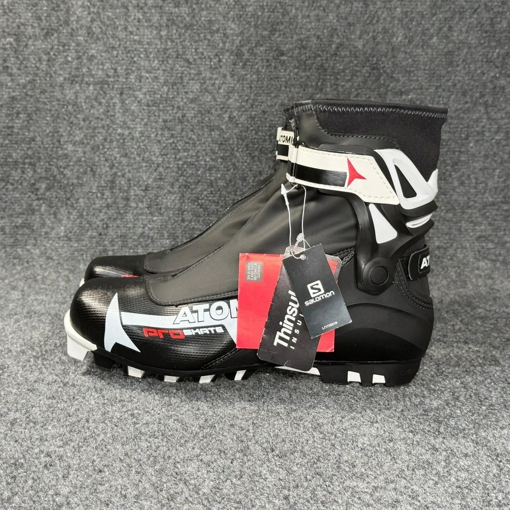 Atomic Pro Skate Cross Country Ski Boots‎ Men's 8.5 Black White Red Performance